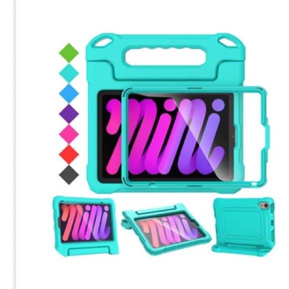 A ADENK Teal Tablet Case with Handle Built in Screen Protector - Picture 6 of 8